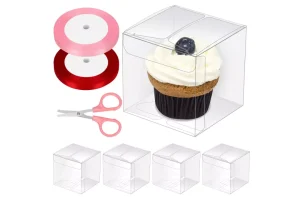 RRP £10.79 Glarks 33pcs 2.3 x 2.3 x 2.3in Clear Favor Boxes Set Glarks 33pcs 2.3 x 2.3 x 2.3in Clear Favor Boxes Set
