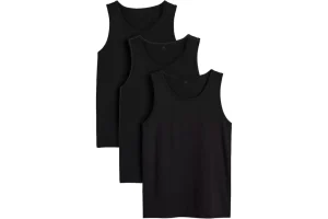 RRP £12.23 COSHAL 3 Vest Men's Black Sleeveless 100% Cotton COSHAL 3 Vest Men's Black Sleeveless 100% Cotton