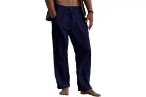 RRP £12.77 Halfword Mens Linen Loose Trousers Yoga Pants Casual Halfword Mens Linen Loose Trousers Yoga Pants Casual