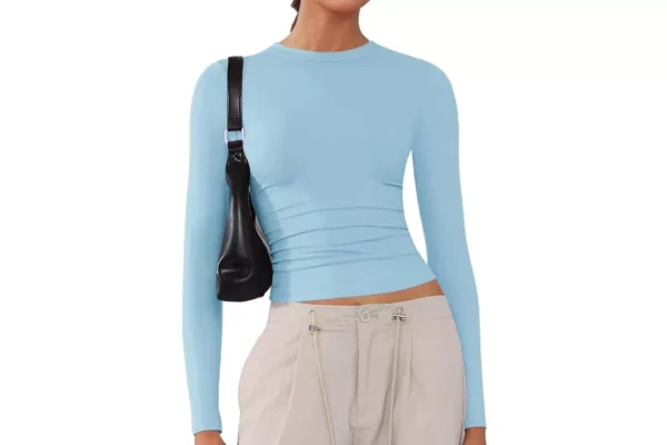 ARCFEETORY Women's Soft Long Sleeve Shirts Crew Neck