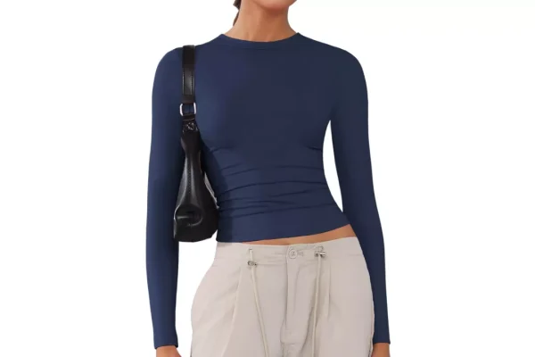 ARCFEETORY Women's Soft Long Sleeve Shirts Crew Neck