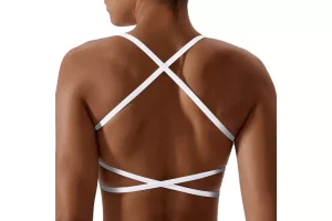 RRP £15.91 Litthing Women's Backless Sports Bra Workout Sexy Camisole White Litthing Women's Backless Sports Bra Workout Sexy Camisole White