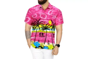 RRP £15.91 Overstock-LA LEELA Mens Casual Hawaiian Short Sleeve LA LEELA Mens Casual Hawaiian Short Sleeve