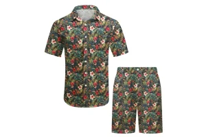 YFFUSHI Men's Hawaiian Short Sleeve Shirt and Shorts