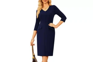 GRACE KARIN Women Cocktail Bodycon Dress V-Neck Formal