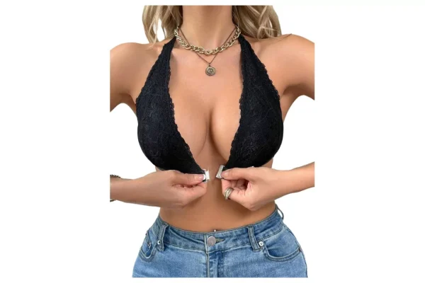GORGLITTER Women's Wireless Front Fastening Halter