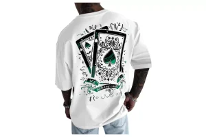 RRP £17.99 GORGLITTER Men's Poker Card Print Crewneck T Shirts GORGLITTER Men's Poker Card Print Crewneck T Shirts