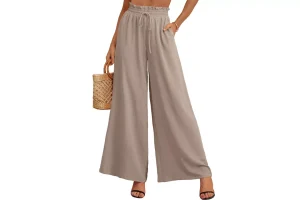 RRP £17.99 Heymoments Women's Trousers Wide Leg High Waisted Office Casual, Khaki, XXL Heymoments Women's Trousers Wide Leg High Waisted Office Casual, Khaki, XXL
