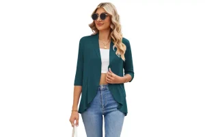 Famulily Womens Kimono Cardigans Ladies 3/4 Loose Puff