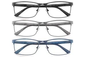 MODFANS 3 Pack Reading Glasses Men Blue Light Blocking