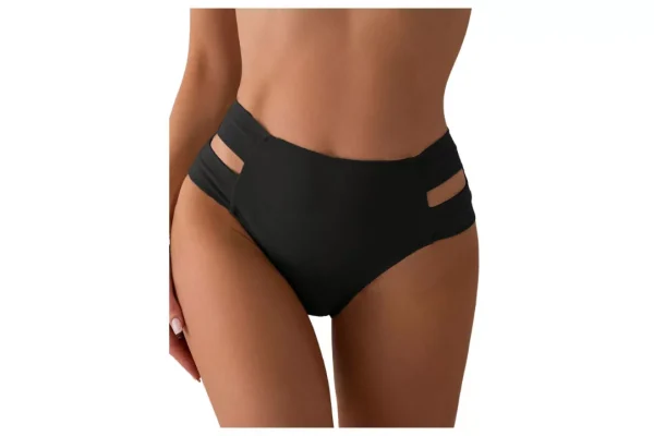 GORGLITTER Women's High Waisted Bikini Bottom Black