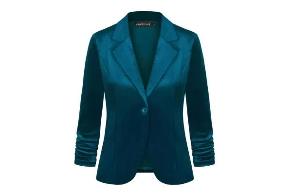 MINTLIMIT Women Jacket Blazer Velvet One Button Closure