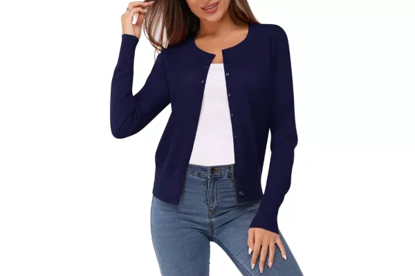 VOTEPRETTY Navy Cardigans for Women UK Lightweight