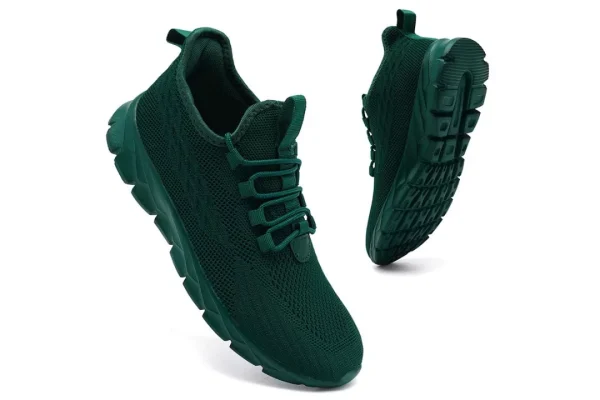 Ladies Trainers Running Dark Green Slip on Walking