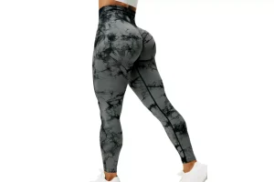 ZAAYO Tie Dye Gym Leggings Seamless for Women Scrunch