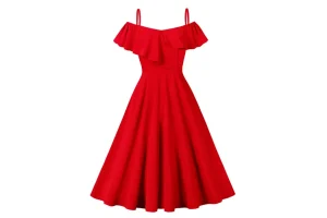 RRP £36.72 Wellwits Women's Asymmetric Ruffle Strap Sundress Cocktail Vintage Dress Red XL Wellwits Women's Asymmetric Ruffle Strap Sundress Cocktail Vintage Dress Red XL