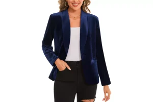 MINTLIMIT V-Neck Shawl Collar Velvet Long Sleeve Ladies