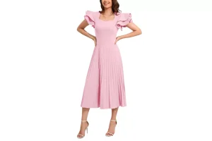 VERWIN Short Sleeve Square Neck Women's Maxi Dress