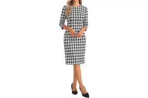 RRP £48.98 Allegra K Vintage Houndstooth Dress for Women's Elegant Allegra K Vintage Houndstooth Dress for Women's Elegant