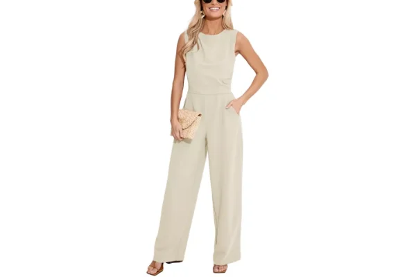 CUPSHE Women's Jumpsuit Round Neck Sleeveless