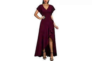 RRP £48.98 MIUSOL Women's Elegant V-Neck Ruffle Short Flutter MIUSOL Women's Elegant V-Neck Ruffle Short Flutter