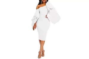 RRP £50.22 VERWIN Bodycon Dress for Woman Long Sleeve Knee-Length VERWIN Bodycon Dress for Woman Long Sleeve Knee-Length
