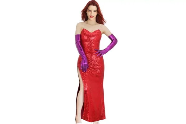 NUWIND Jessica Rabbit Womens Dress Red Sexy Sequin