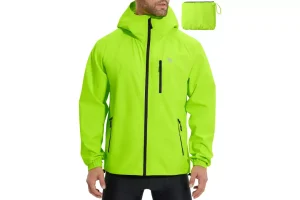 BALEAF Men's Cycling Rain Jacket Waterproof Windbreaker