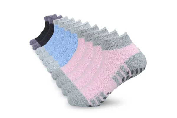 KOOOGEAR Fluffy Socks Womens 4-7 Warm Soft