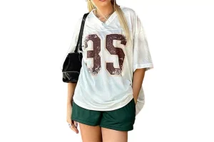 RRP £9.94 SANSIWU Shirts for Women Y2k Oversized Number Graphic SANSIWU Shirts for Women Y2k Oversized Number Graphic