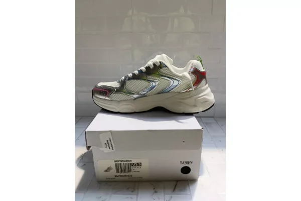 Silver and White trainers