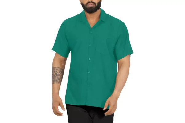 LA LEELA Mens Casual Hawaiian Short Sleeve